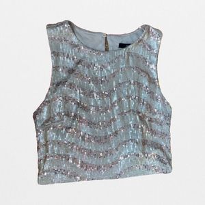 🖤70s disco vibe gold sequins crop tank top